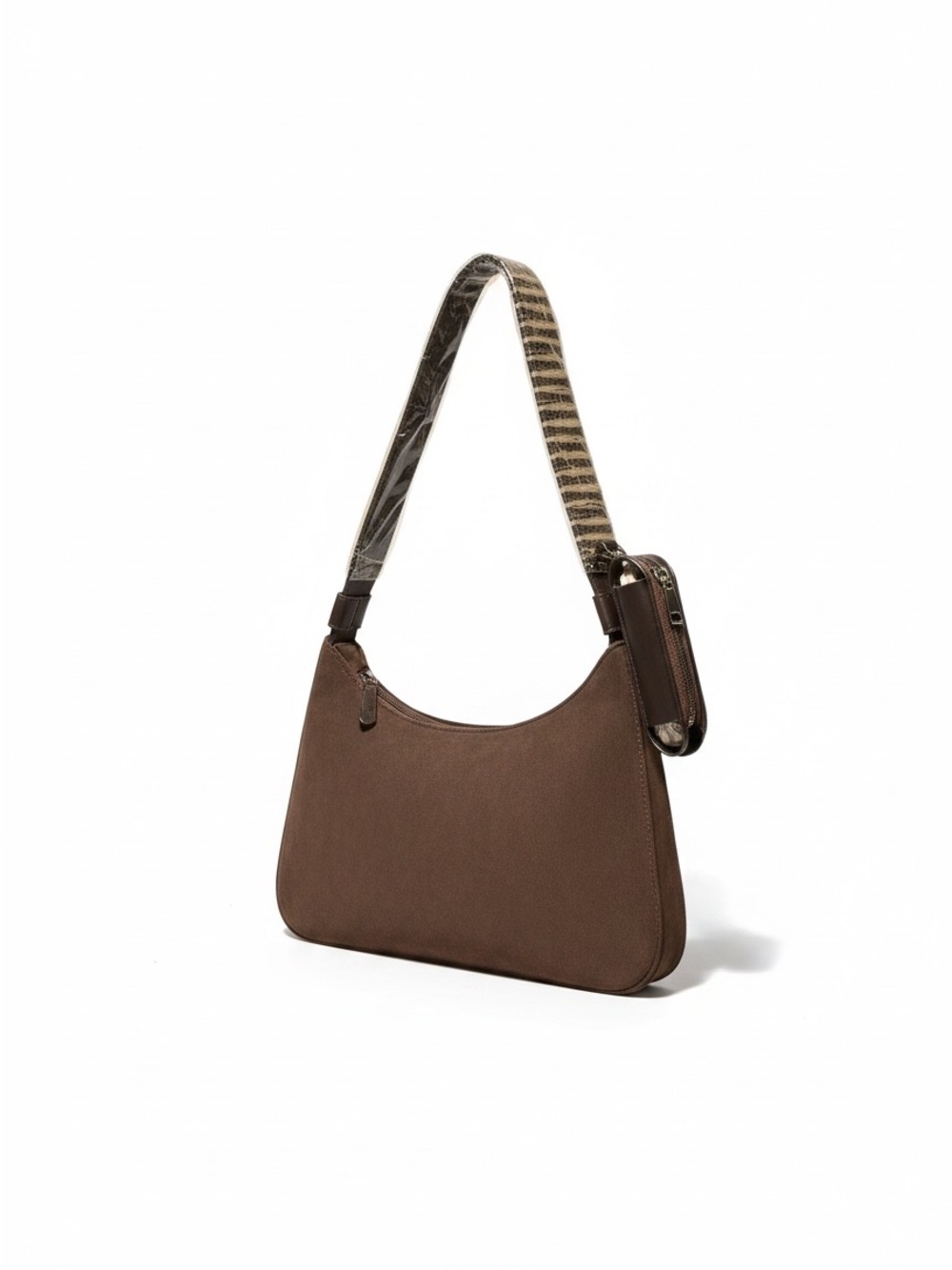 Massimo Dutti Brown Pebbled Leather Shoulder Bag - Picture 2 of 5